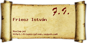 Friesz István névjegykártya